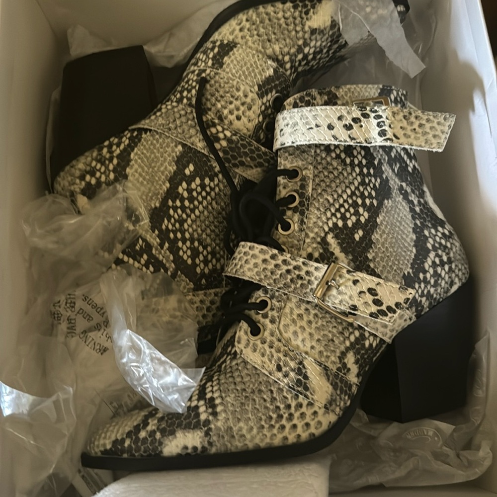 Steve Madden snake booties!